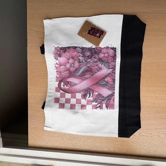 Breast Cancer Awareness Tote Bag- *Free earrings! - Picture 3 of 6